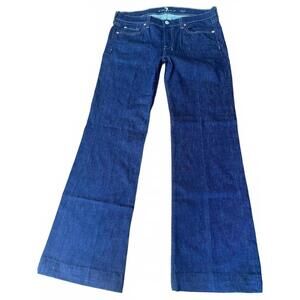 7 For All Mankind Dark Blue Wide Leg Jeans